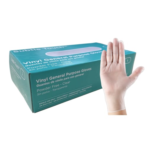 Subtle Touch Vinyl Gloves Powder Free, Clear, Large